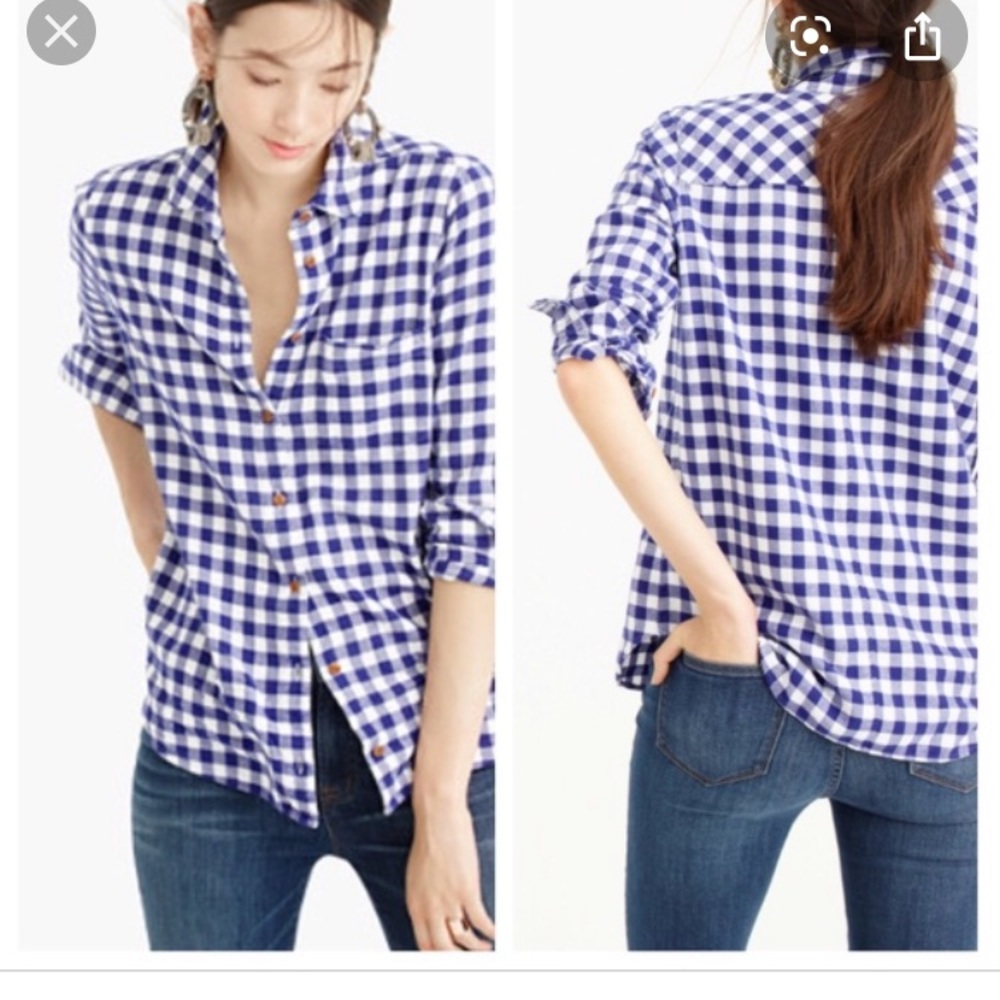 J.Crew boy shirt flannel in Brunswick blue 0